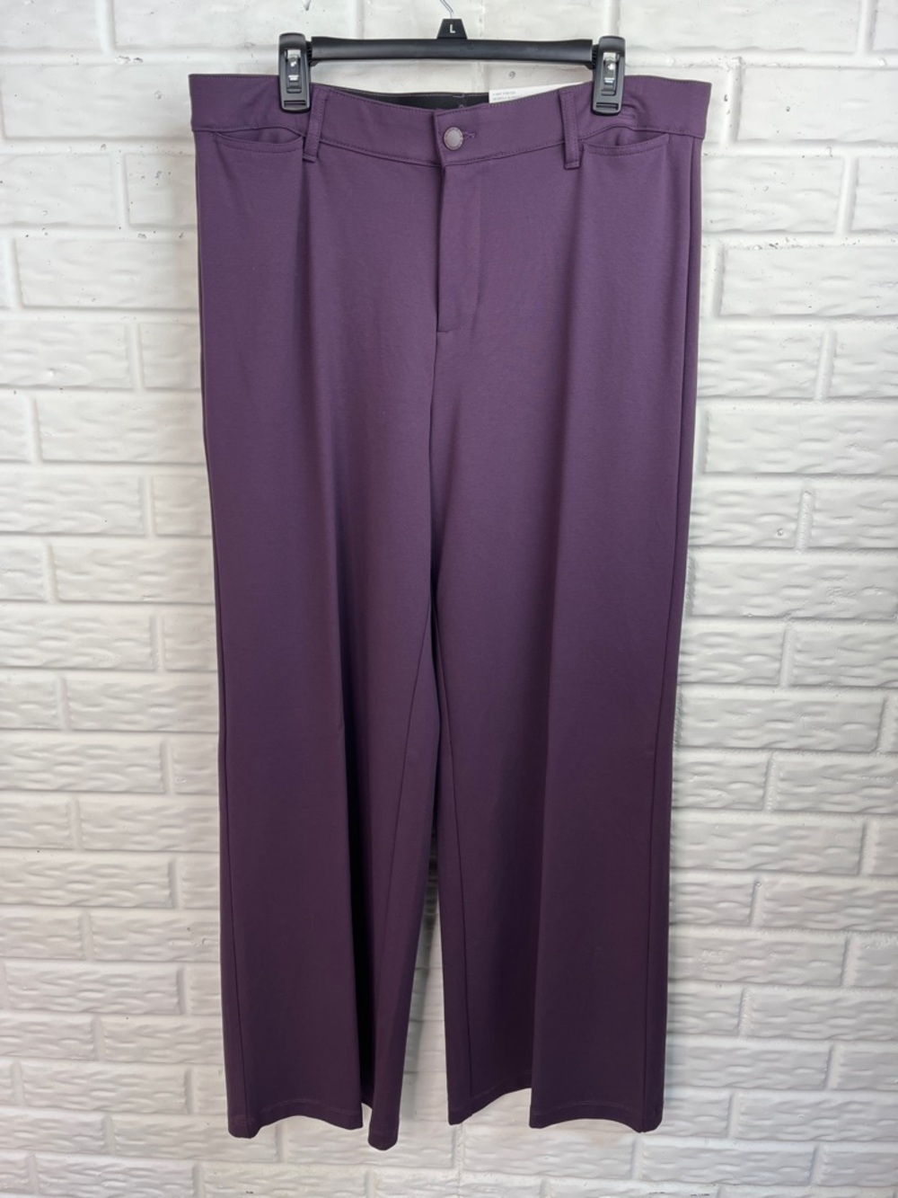 LIZ CLAIBORNE TROUSER WIDE LEG MIDNIGHT PURPLE COMFORT WAISTBAND SZ 14 NWT